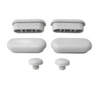 HYDRO HOME Panorama G.S.I Toilet Seat, D-Shaped, Modern, Bright Grey (Ral 7035), Rubber Bumper Kit for Thermosetting Toilet Seats, 6 Pieces, Made in Italy