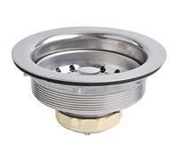 Hydro Master Kitchen Sink Basket Strainer Standard Drains(3-1/2 Inch)，Durable Stainless Steel with Rubber Stopper for Kitchen Sinks