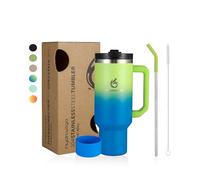 hydro2go Thermos Cup with Straw - Keeps Drinks hot for 10 Hours, Cold for 12 - Dishwasher Safe, BPA-Free - Travel Mug for hot & Cold Drinks (Earth, 1200 ml)