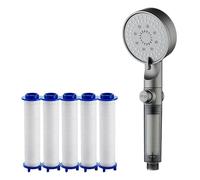 HydroBoost High Pressure 5 - Mode Filtered Shower Head, Handheld Removable Filter Shower Head with Power Wash for Hard Water, Instant Install (1PCS)