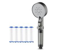 Hydroboost High Pressure 5-Mode Filtered Shower Head, Hydroboost Filtered Shower Head with Handheld, Built-in Power Wash for Hard Water, for Hard Water - 5 Spray Modes (1Set)