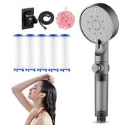 HydroBoost High Pressure 5-Mode Filtered Shower Head, HydroBoost High Pressure Shower Head Filter for Hard Water - 5 Spray Modes (1 pc)