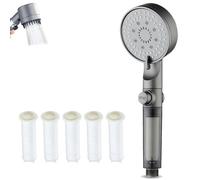 HydroBoost High Pressure 5-Mode Filtered Shower Head, KYD's Choice Hydro Boost Filtered Shower Head with Handheld, Hydro Boost Built-in Power Wash for Hard Water (B)