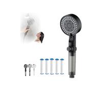 HydroBoost High Pressure 5-Mode Filtered Shower Head with Handheld, Powerful Shower Heads High Pressure Spray, Power Shower Head High Pressure with Built-in for Home Use(A-Black)