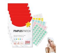 Hydrocolloid Acne Patches, 200 Count with Tea Tree Oil & Witch Hazel, Oil-Control & Pore-Cleaning Face Pimple Patches, Fast-Acting Clear Blemish Stickers for Teens and Adults (5PCS)