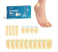 Hydrocolloid Blister Bandages for Feet - 18 Count Gel plasters,Blister Cushions for Heel,Toe,Blister Prevention for Travel,Water Resistant Bandages(Variety Pack)