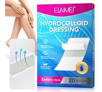 Hydrocolloid Dressings 5 x 10 cm - Pack of 20, Extra Thin Wound Dressings for Minimizes Scars with Moist Healing, Breathable & Waterproof Adhesive - Gentle on Skin & Non-Irritating