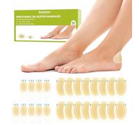 Hydrocolloid Gel Blister Bandages(25Count) - Bukihome Adhesive Blisters Bandages - Waterproof Blister Pads for Heel, Feet, Toe, Fingers - Gel Blister Prevention for Travel,Hiking, Variety Pack