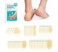 Hydrocolloid Gel Blister Bandages Pads - (Variety Pack) Promifun 45ct Waterproof Adhesive Blisters Bandages - Blister Pads for Heel, Foot, Toe, Feet - Gel Blister Chshions for Prevention & Recovery