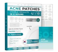 Hydrocolloid Pimple Patches (Made in Korea) FSA/HSA Eligible - Vegan, Hypoallergenic, Cruelty-Free Acne Circle Stickers for Overnight Use, for Zits, Spots, Pimples, Whiteheads (74 Count, Mixed Sizes)