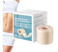 Hydrocolloid Plaster Roll, 5 cm x 5 m, Breathable Hydrocolloids Wound Plaster, Hydrocolloid Roll for Wound Dressings, Can Be Cut to Size, Skin-Friendly Wound Dressings for Foot, Ulcera, Bedsores and