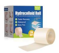 Hydrocolloid Roll 5cm*5m,Cuttable Hydrocolloid Dressings for Advanced Wound Care, Waterproof Hydrocolloids Tape for Blisters & Acne, Flexible Self-Adhesive (White)