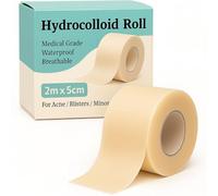 Hydrocolloid Roll 5cm x 2m - Cut-to-Size Waterproof Dressing Tape - Flexible & Skin-Friendly Bandage Patch for Blisters, Acne, Minor Wounds - Self-Adhesive & Latex-Free