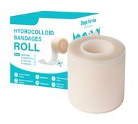 Hydrocolloid Roll 5cm x 5m, Medical Grade Hydrocolloid Tape & Bandages, Silicone Scar Tape for Scar Reduction, Waterproof & Breathable Dressing for Wound Care, Blisters & Acne, Cut-to-Size Roll (1pcs)