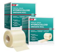 Hydrocolloid Roll for Wound Care, 2pack Cuttable Medical Grade Hydrocolloid Bandages, Breathability Waterproof Patch Tape Roll, Flexible Suitable for All Parts of The Body(2in*11.8ft)