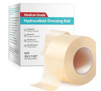 Hydrocolloid Roll for Wound Care, 5cm x 3.6m Hydrocolloid Bandages, Waterproof & Flexible Wound Dressing Roll, Ultra Absorbent for Cuts, Blisters, Acne
