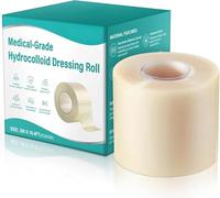 Hydrocolloid Wound Healing Rollers, Hydrocolloid Bandages with self-Adhesive, Bandages for Bed Pain, Highly Absorbent for Burns, blisters, Acne Treatment, sterile and Waterproof (5cm x 500cm
