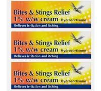 Hydrocortisone 1% Cream for Insect Bites & Stings - Soothes Itchy Skin, Redness & Irritation - Mosquito, Bee & Bug Bite Relief - 3 x 10g Tubes