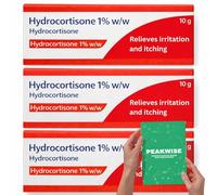 Hydrocortisone Cream 1% w/w Bite and Sting Cream, Mosquito and Bee Sting Treatment, Itchy Skin and Redness Solution, 3 x 10g Tubes - Peakwise Bundle Including Skin Relief Guide (Brand May Vary)