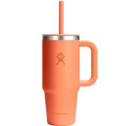 Hydro Flask - Travel Tumbler 709 ml (24 oz) with Closable Press-in Straw Lid - Stainless Steel - Double Wall Vacuum Insulated - Splash Resistant lid - Nectar
