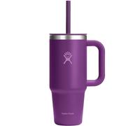 Hydro Flask - Travel Tumbler 709 ml (24 oz) with Closable Press-in Straw Lid - Stainless Steel - Double Wall Vacuum Insulated - Splash Resistant lid - Beachplum