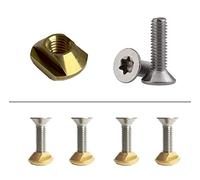 Hydrofoil Screws T-Nuts Foil Kitesurf Windsurf Wing Screws Foiling Bolts (Taper Head Bolts), silver, 30mm