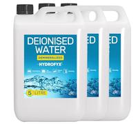 HYDROFYX 15L (3 x 5L) Deionised Water - Demineralised, Low Conductivity - Fast Dispatch - For Irons, Steam Cleaners, Car Batteries, Radiators & Cleaning