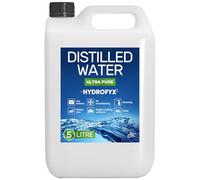 HYDROFYX 5L Distilled Water - 0ppm Ultra-Pure, Lab Certified - Made in UK - Ideal for CPAP, Automotive, Cleaning, Steam Irons & More
