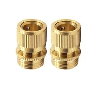 Hydrogarden 2 PC Brass Tap Connector 3/4 Inch BSP Male to Snap On Female Quick Connect Fitting for Garden Hosepipe Hozelock Gardena Compatible Click Lock Adapter for Taps(