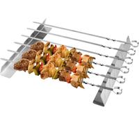Hydrogarden BBQ Skewer Rack Set, 2 Kebab Racks and 6 Barbecue Skewers, Stainless Steel Meat with Holder, Universal Skewers Accessories for Gas Grill, Charcoal Grill, Smoker
