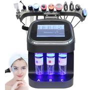 Hydrogen Oxygen Beauty Machine, 10 in 1 Microdermabrasion Aqua Peeling Machine Face Deep Cleaning Skin Tightening Lifting, Features 10 Precision Attachments with LED Display, Salon-Quality Home Care