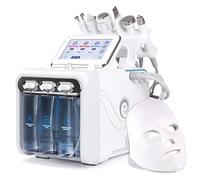 Hydrogen Oxygen Beauty Machine,7 In 1 Water Oxygen Hydra-facial Machine With Led Mask Facial Deep Cleansing Peeling Hydro Dermabrasion Jet Peel Small Bubble Device (Grey)