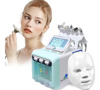 Hydrogen Oxygen Beauty Machine,7 In 1 Water Oxygen Hydra-facial Machine With Led Mask Facial Deep Cleansing Peeling Hydro Dermabrasion Jet Peel Small Bubble Device,Double Large Pumps Stronger Suction
