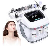 Hydrogen Oxygen Beauty Machine, Small Bubble Skin Analyzer with 10 Head and Touch Screen, Ajustable Time Tempertautre and Energy, Tighten Cheeks, Improve Chin Line, Eliminates Wrinkles