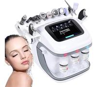 Hydrogen Oxygen Beauty Machine, Small Bubble Skin Analyzer with 10 Head and Touch Screen, Ajustable Time Tempertautre and Energy, Tighten Cheeks, Improve Chin Line, Eliminates Wrinkles