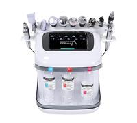 Hydrogen Oxygen Beauty Machine, Small Bubble Skin Analyzer with 3 Head and Touch Screen, Ajustable Time Tempertautre and Energy, Tighten Cheeks, Improve Chin Line, Eliminates Wrinkles