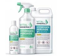 Hydrogen Peroxide 3% Pure Food Grade - 50ml Mailing Bottle - Multi Surface Cleaner Sanitiser and Disinfectant - Additive free Premium Aseptic Sanitizing Solution for Home and Business Use