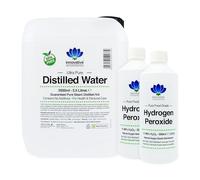 Hydrogen Peroxide and Distilled Water Bundle - Purest Food Grade 12% (<11.99%) Hydrogen Peroxide 1 Litre (2 x 500ml Bottles) - 5.5 Litres of 100% Pure Steam Distilled Water - Additive Free