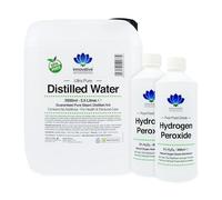 Hydrogen Peroxide and Distilled Water Bundle - Purest Food Grade 3% Hydrogen Peroxide 1 Litre (2 x 500ml Bottles) - 5.5 Litres of 100% Pure Steam Distilled Water - Additive Free