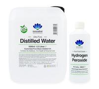 Hydrogen Peroxide and Distilled Water Bundle - Purest Food Grade 9% Hydrogen Peroxide 500ml Bottle - 5.5 Litres of 100% Pure Steam Distilled Water - Additive Free