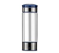 Hydrogen Rich Water Bottle Hydrogen Alkaline Water Generator Ionizer Portable Mode 3 Mins Make Hydrogen Content Up To 1200 PPB High Concentration Antioxidant Glass USB Rechargeable 430Ml