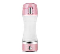 Hydrogen-Rich Water Bottle Portable Hydrogen Water Generator Ionizer With SPE And PEM Technology 3 Mins Make Hydrogen Content Up To 1200-1500 PPB Tritan Water Bottle 380 ML(Pink)