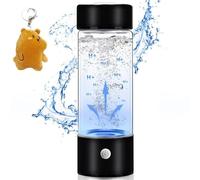 Hydrogen Water Bottle 2024 New Portable Hydrogen Water Ionizer Machine, Hydrogen Water Generator, Hydrogen Rich Water Glass Health Cup for Home Office Travel.with 1 Pcs Plush Keychain (Black)