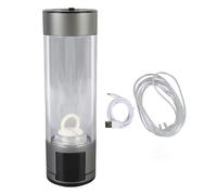 Hydrogen Water Bottle 400ml 2 Modes Type C 5V Sealed Portable Hydrogen Water Ionizer Machine for Daily Use (Silver Black)