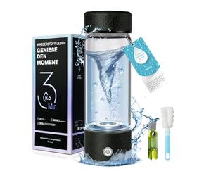 Hydrogen Water Bottle Generator【TOP 1 H2-O2 Separation】Hydrogen Water Bottle【Super Hydrogen Content 3000 PPB】Hydrogen Water Bottle, 420ML Portable Hydrogen Water Generator with 3-Minute Electrolysis