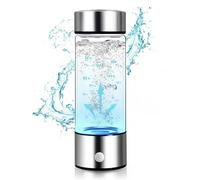 Hydrogen Water Bottle, Water Bottles with PEM and SPE Technology, Up to 1300PPB, Portable Hydrogen Water Generator Maker, New Technology Glass Water Ionizer (Silver)