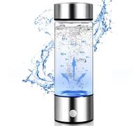 Hydrogen Water Bottle with PEM SPE Technology - Essentials 2024 for Men Women - Rechargeable Hydrogen Water Generator, Portable Hydrogen Water Ionizer Machine for Home Office Travel (Silver)