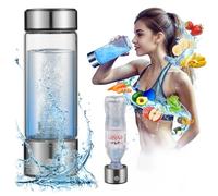 Hydrogen Water Bottle with PEM SPE Technology, Portable Water Purifier Generator for Clean and Healthy Drinking Kangen Water Machine Producing Ionized with Gift Box for Home Office Travel (silver)