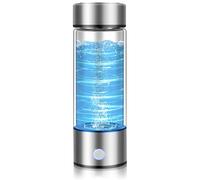 Hydrogen Water Bottle with PEM SPE Technology, Portable Water Purifier Generator for Clean and Healthy Drinking Kangen Water Machine Producing Ionized with Gift Box for Home Office Travel (silver new)