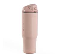HydroJug Ease2o Water Bottle with Straw & Chug Lid, Stainless Steel, Vented Cap to Help Reduce Pressure, Water-Level Window, Cup Holder Friendly, Non-Slip Base - 32oz, Dusty Rose